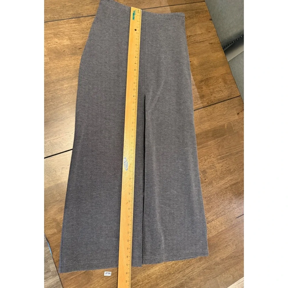 Eddie Bauer Gray Herringbone Maxi Skirt Front Slit Stretch Size M‎ Mens